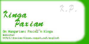 kinga paxian business card